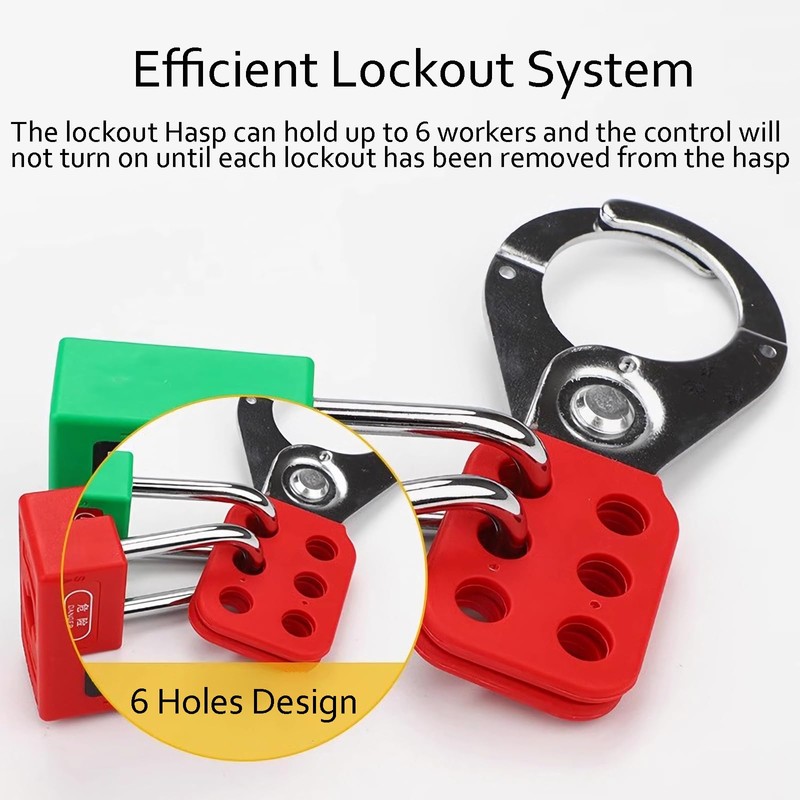 WUWEOT 8 Pack Lockout Tagout Hasp, Tamper-Proof Padlock Hasp, Stainless