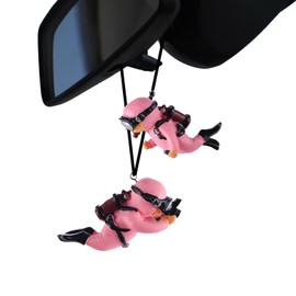 KnocKconK Cool Swinging Diver Car Hanging Ornament, Pendant Interior Rear View Mirror Accessories Car Mirror Hanging Accessories Swinging Diver Decoration, Car Decor for Teens Women Men (Pink)