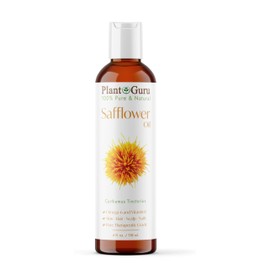 Plant Guru Safflower Oil 4 fl. oz. – Cold Pressed, 100% Pure & Natural Carrier for Skin, Face, Body, Hair, and Cooking. Great for DIY Creams, Lotions, and Lip Balms.