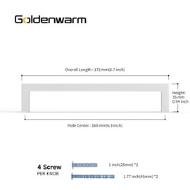 goldenwarm 10 Pack White Cabinet Handles 6-1/4 Inch Cabinet Pulls White Drawer Pulls Kitchen Drawer Hardware Square Bar Handles Stainless Steel Dresser Hardware for Bathroom Cupboard