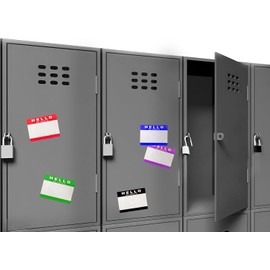 'Hello My Name is' Stickers/Name Label Tags - 250 Blue & White - 8cm x 6cm