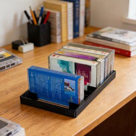 GRETJOB 10-Slot Cassette Tape Storage Rack – Durable & Stylish Organizer Holder for Home, Studio, Collectors – Easy to Move & Organize Audio Tapes