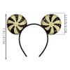 Batsysm Black&Golden Mouse Ear Headband, Pinwheel Sequins Hairband Party Headwear