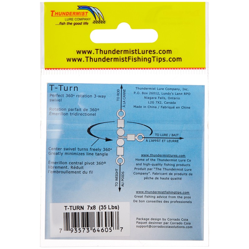 Thundermist Lure Company T-Turn - Equipo Giratorio de 3 vías
