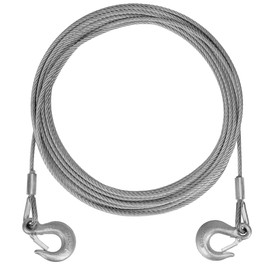 JEXTRA Galvanized Steel Winch Cable, 1/4” x 50ft Wire Rope with Hook, 8,000 lbs Breaking Strength, Heavy Duty Towing Cable, for Rollback, Crane, Wrecker, Tow Truck, UTV