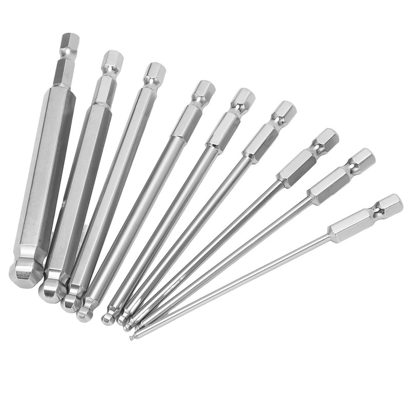 9pcs Hex Screwdriver Bit Set Rustproof S2 Steel Magnetic Ball