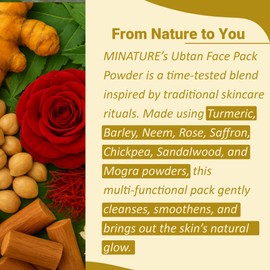 minature Ubtan Powder| 227g (8oz), Turmeric, Barley, Chickpeas, Neem, Sandalwood, Mograflower, Saffron & Rose Petal |Traditional DIY Pack | From India