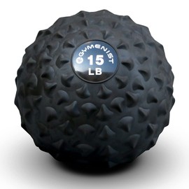 GYMENIST Weighted No Bounce Slam Ball Intensive Workout Training Gym Exercise Weight Balls Equipment (15-LB, Black Extreme)