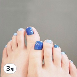 Itemshop Summer-filled strip design pedicure stickers, 3 pieces, starlight smile / 잇템샵 여름감성가득 스트립 디자인 페디큐어 스티커, 3개, 별빛미소