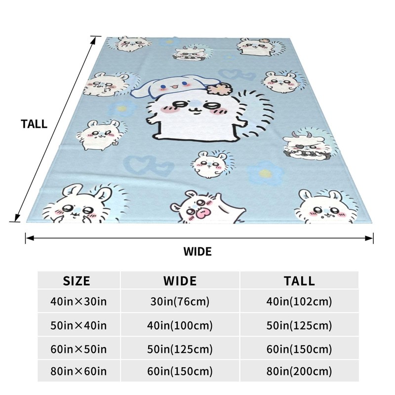 Chiikawa Blanket, Flannel Soft Fluffy Blanket, Single, Dust Mite Resistant,