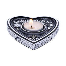Nemesis Now Black and White Spirit Board Tea Light Holder, Polyresin