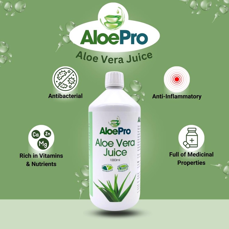 AloePro Aloe Vera Juice - Pure BioActive Aloe Vera, Vegan,
