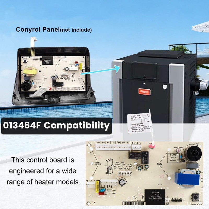 PC Board Control Compatible with Raypak Digital Gas Heater Replacement