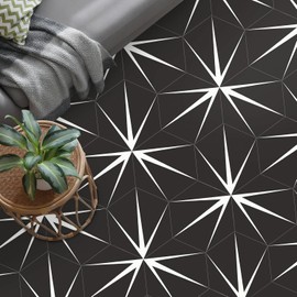 MORCART 20PCS Peel and Stick Floor Tile, Hexagon Waterproof Vinyl Flooring Covers 12.6 Sq Ft, DIY Removable Flooring for Bathroom, Kitchen, Bedroom, Stairs, Entryway