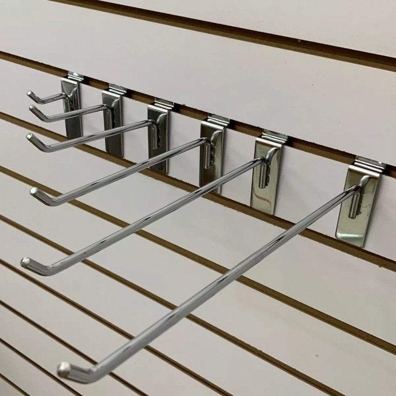 Exhivit Gancho Blister Cromo P/panel Ranurado 12 Pzs De 30