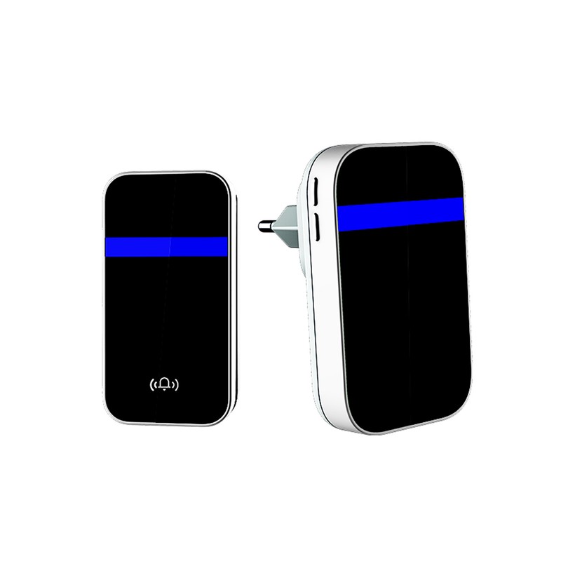 Wireless Doorbell Self-Powered Doorbell Button Kit 4-Speed Adjustable Volume with