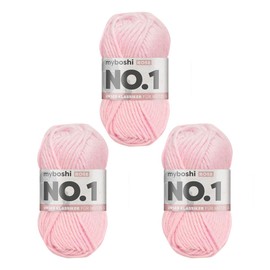 myboshi No.1 Wool for Crochet and Knitting, Quick Knitting Yarn, Durable Hat Wool, Knitting Wool, Crochet Wool, Mulesing-Free, 50 g, LL 55 m Pink (Rose), 3 Balls