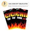 PHOGARY Chili Cook-Off Tablecloth, 3PCS Plastic Chili Pepper & Flame