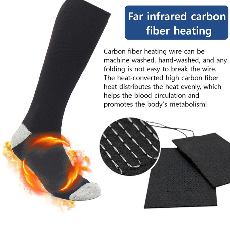 Outdoor Electric Heating Socks Rechargeable Heating Foot Warming Socks Temperature
