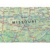 Missouri State Physical Map - 16.5 x 16.5 Inches -