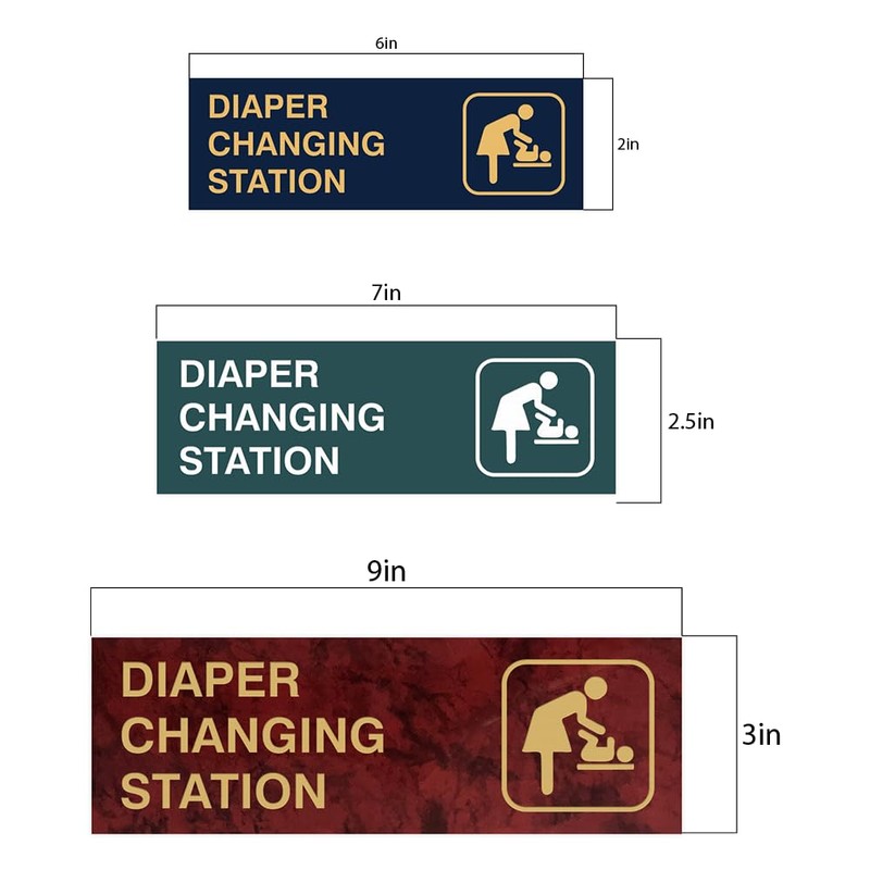 Signs ByLITA Basic Diaper Changing Station Sign (Yellow/Black) - Small