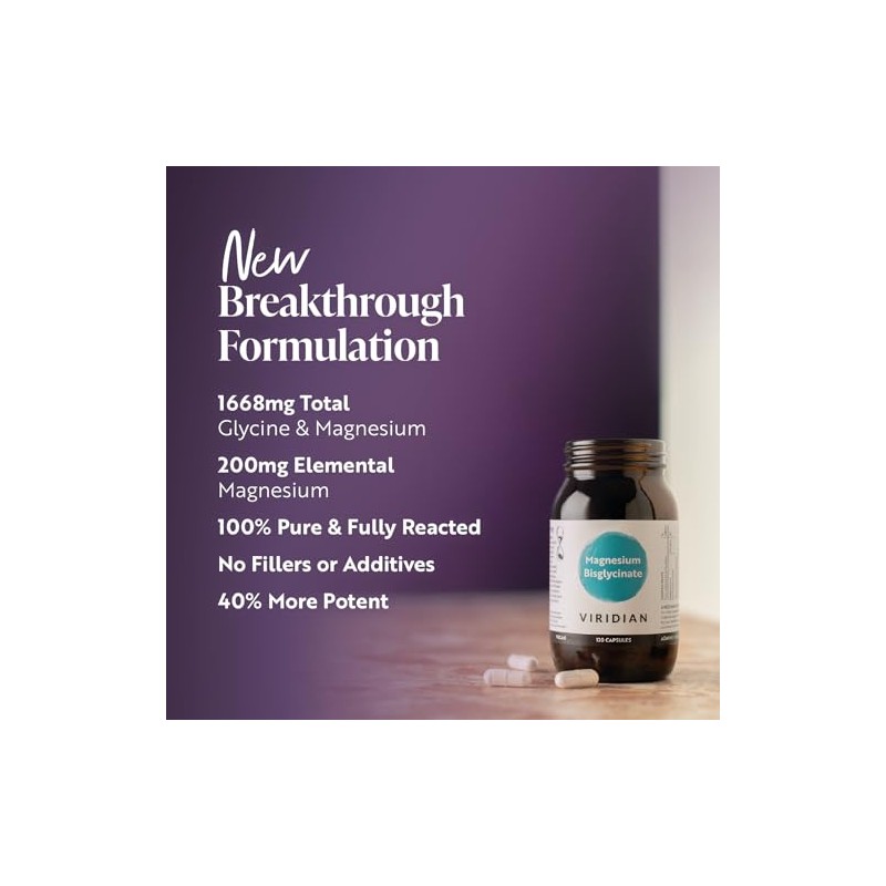 Viridian - High Potency Magnesium Bisglycinate - 120 Capsules –