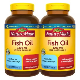 Nature Made 2 Bottles Nature Made Fish Oil 1200 mg OMEGA-3 360mg Omega-3, 400 Softgels