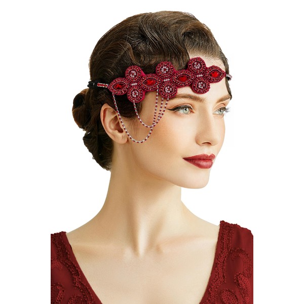 BABEYOND 1920s Flapper Headband Crystal Great Gatsby Headpiece Roaring 20s