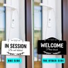 9"x5.35" Welcome Knock Hanging Sign or In Session Do Not