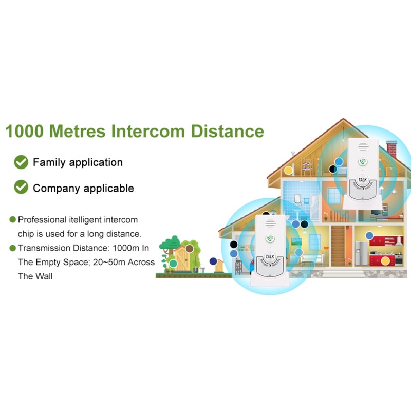 2 Way Talk Doorbell Voice Intercom Doorbell Home Caregiver Pager