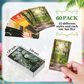 Humyoun 60 Pcs Religious Easter Wallet Cards Assortment Bible Verse Religious Christian Cards Bulk for Women Men Easter Gifts Church Holiday Decoration Party Favors