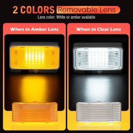 Kriogor Campervan Porch Light LED Dual Color, Switchable 12V Exterior Utility Replacement Light with Switch, 3-5m Sensor Light, 300LM IP66 Waterproof for Campers, Boats, Caravans