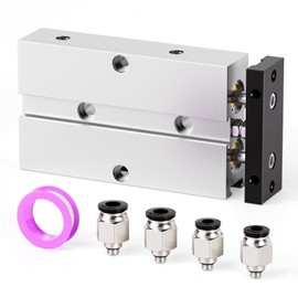 TAILONZ PNEUMATIC 10mm Bore 25mm Stroke Double-Rod Double-Acting Aluminum Pneumatic Air Cylinder TN10-25