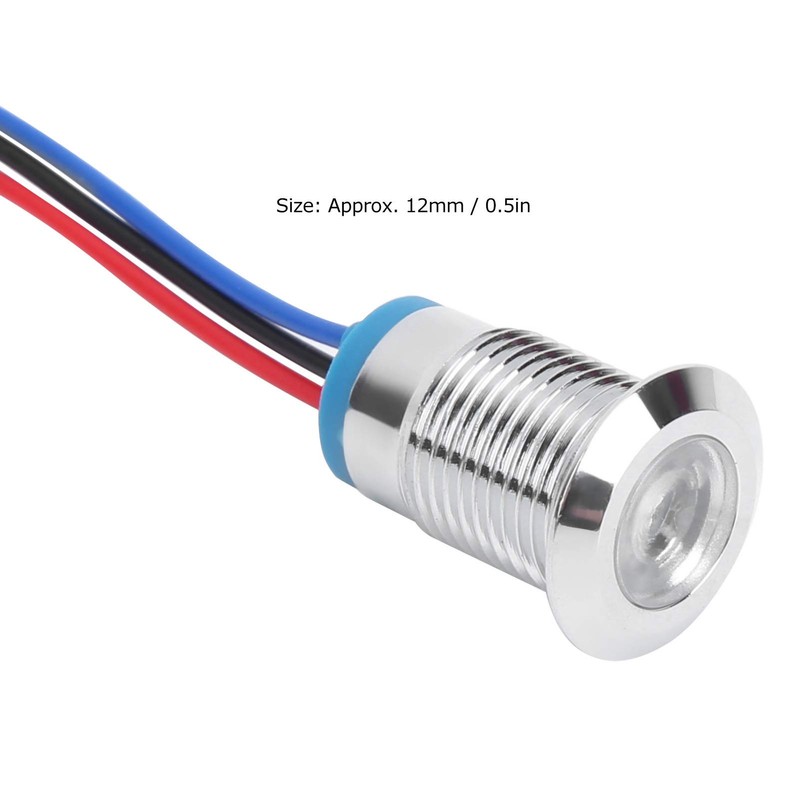 Marhynchus 4 Sets 1224V 12mm LED Indicator Light Pre Wired