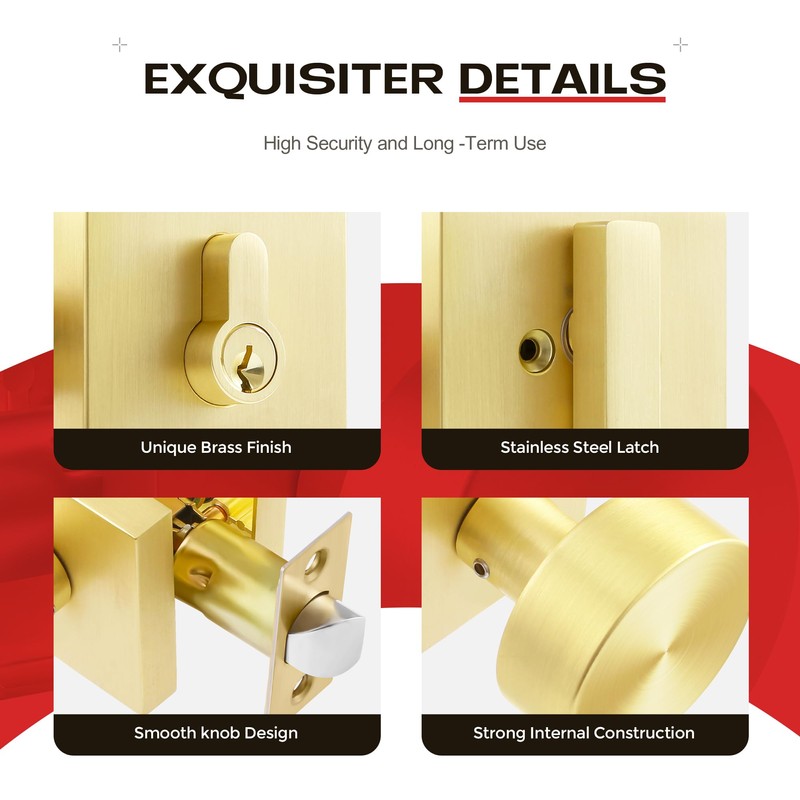 Heittis 2 Pack Front Door Lock Set,Front Door Entry Knobs