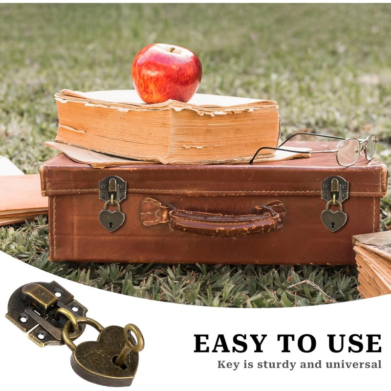Wooden Box Padlock Set, Zinc Alloy Haspa (Bronze)