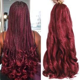 French Curly Braiding Hair 14 inch 8 Pack Loose Wavy Spiral Curl Braids Crochet hair Deep Wave Synthetic Extensions Pre Stretched Bouncy Braiding Hair(14inch,BUG)