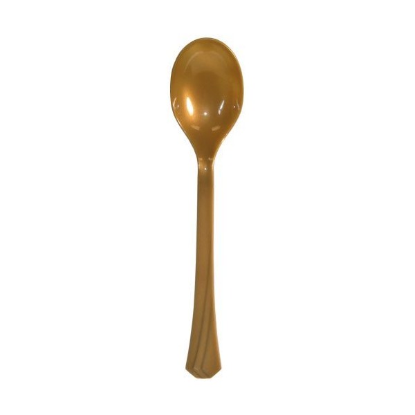 Hanna K. Signature Collection Plastic Soup Spoons | Gold | Pack of 51 Soupspoon, 51 count