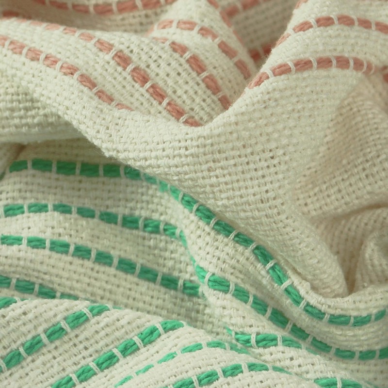 furn. Banda Throw, Cotton, Mink/Pink