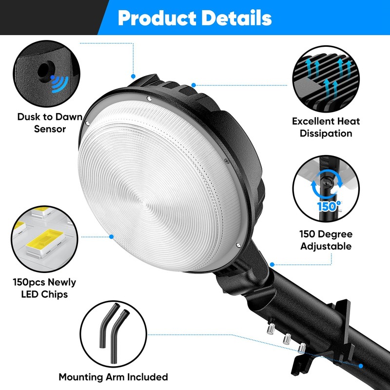 24000LM LED Barn Light, 150W Dusk to Dawn Outdoor Lighting,
