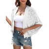 Women’s Open Front Crochet Cardigan – Hollow-Out Batwing Sleeve Knit