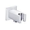 ENKI, O01, Square Shower Outlet Elbow with Holder, Brass Chrome