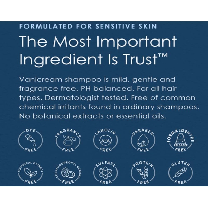 Vanicream Shampoo for Sensitive Skin, Dermatologist Tested, Free of Dyes,