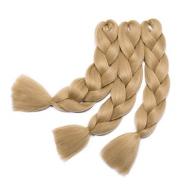 24 inch Jumbo Braiding Hair Jumbo Braid Hair Extensions Jumbo Box Braids Crochet Hair Long Rainbow Colorful for Women Kids DIY High Temperature Synthetic Fiber Ash Blonde 3 Bundles