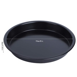 Pizza Pan Carbon Steel Non Stick Deep Thickened Food Biscuits Baking Pan Round Pizza Bakeware Sheet Set for Kitchen Bakery Oven(8inch)