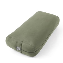 Yoga Bolster Pillow for Meditation, Stretching & Restorative Yoga- – Firm Support Cushion with Washable Cover & Carry Handle – Ideal for Yin, Floor Poses, Breathwork & Relaxation, Olive Green