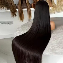 Pro Factory Glueless Wigs Human Hair Hd Transparent Lace Front Wig Natural Human Hair Wigs for Black Womenstyle: Silky Straight Wave, color: Natural color, stretched length: 22", Lace Size: 13x4