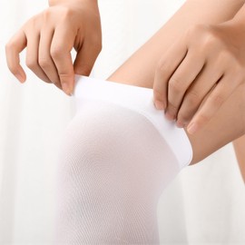 Boyiee 2 Pairs of Carnival Overknees Stockings White Hold-Up Stockings Long Knee Socks Women, Simple, bow