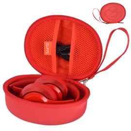 ZUJFPL EVA Hard Case for Beats Solo3/Solo2/ Solo 4 Wireless On-Ear Headphones,Premium Travel Protective Carrying Storage Bag(Red)