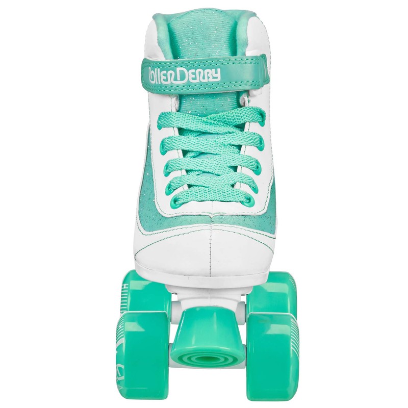 Roller Derby Firestar Youth Girl's Quad Roller Skates, White/Mint, Size